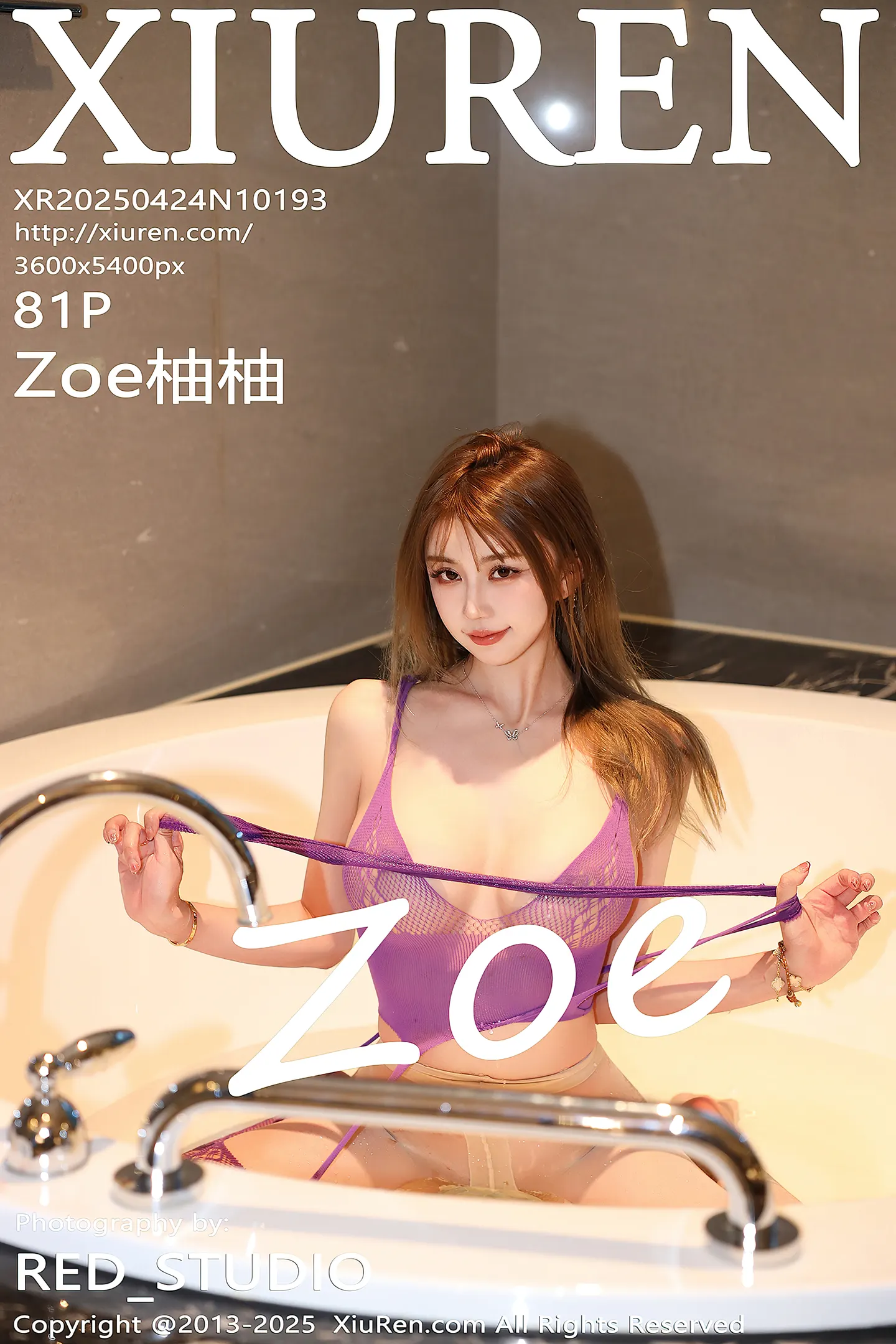 [XiuRen秀人网]No.10193_模特Zoe柚柚性感紫色网纱服配紫丝吊袜秀凹凸身材撩人诱惑写真81P-秀人网 - XiuRen.Space